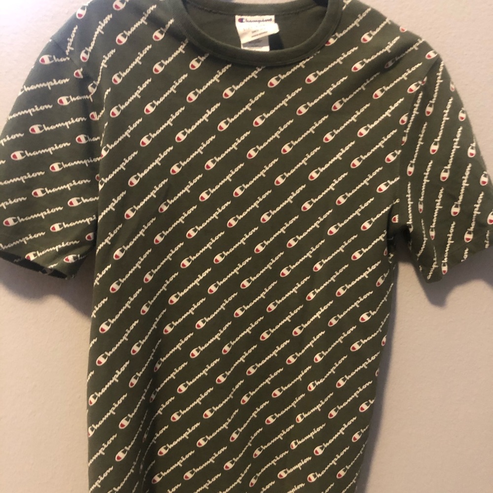 Champion Green All-Over Script Tee